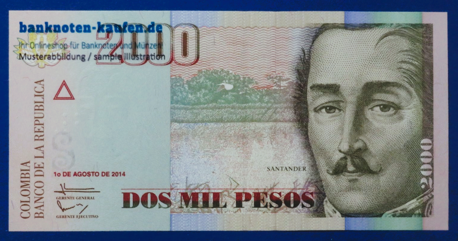 Colombia - 2,000 Pesos, 2014, uncirculated (UNC), P-457