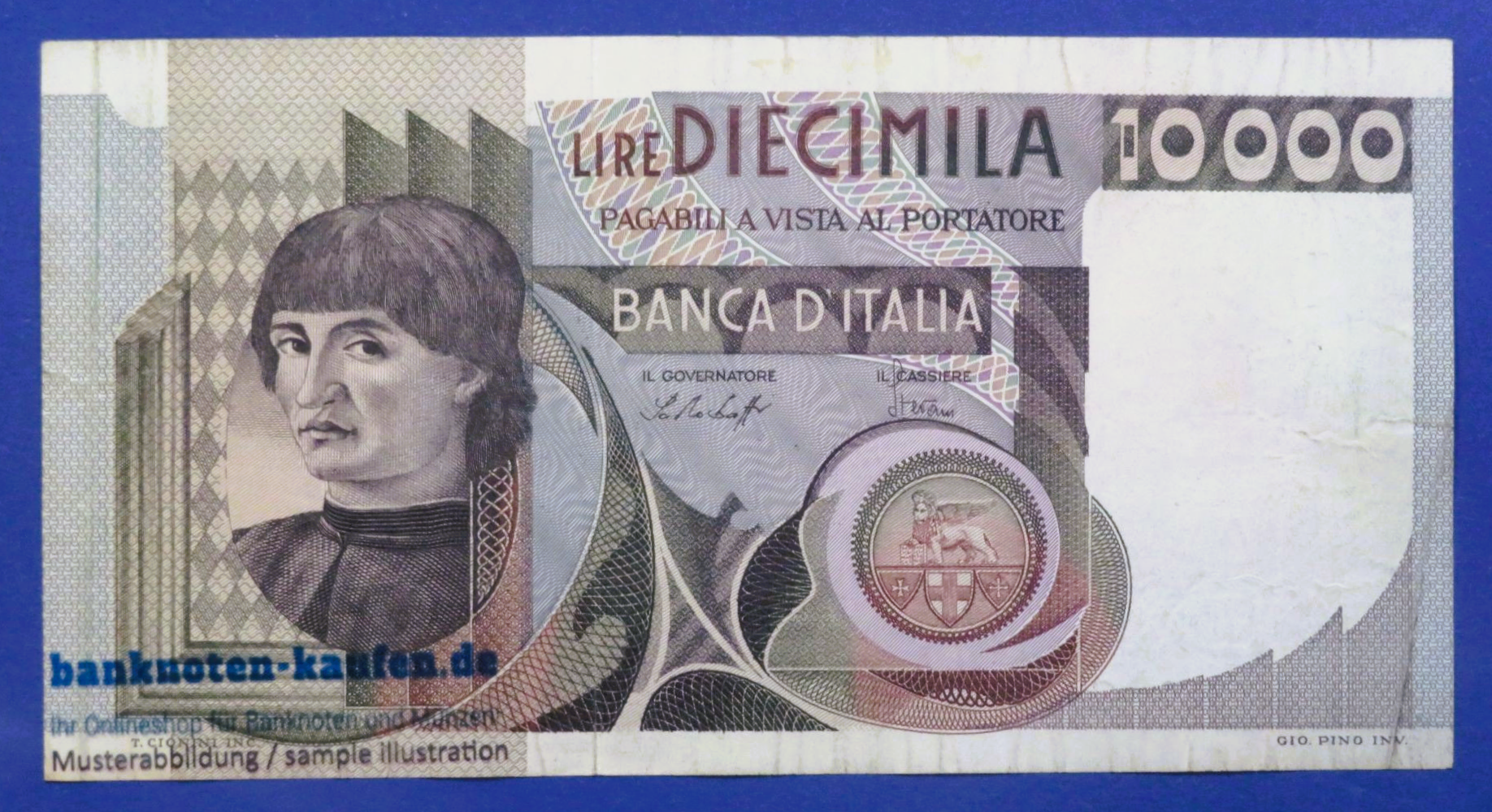 Italy - 10,000 Lire, 1978, circulated (USED / VF), P-106a