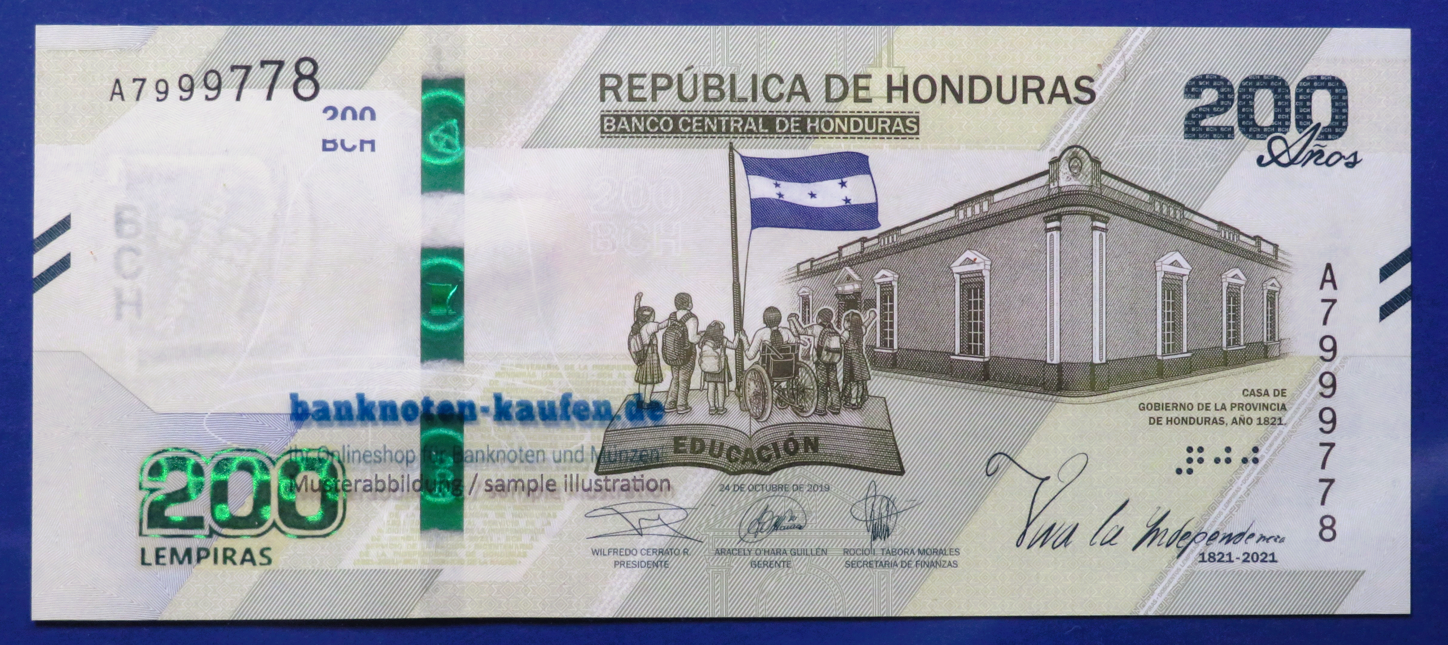 Honduras, 200 Lempiras, 2021, uncirculated (UNC), Commemorative issue
