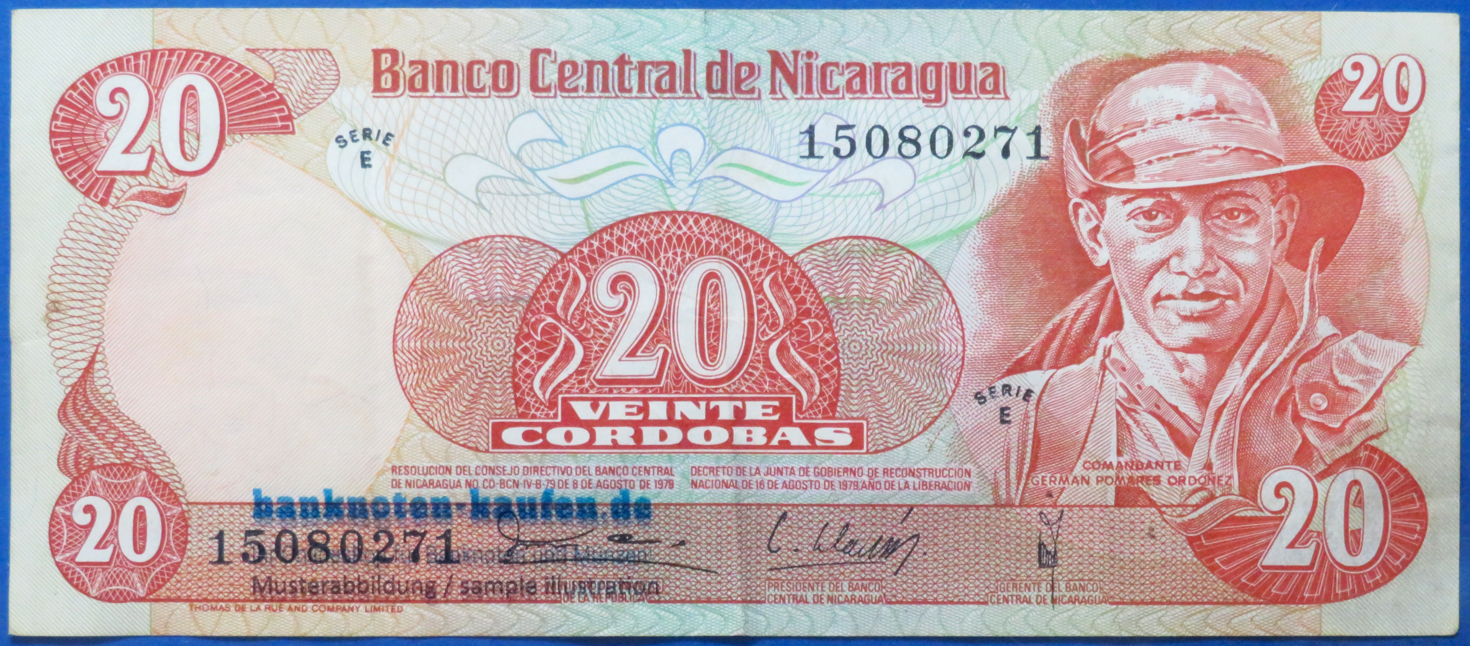 Nicaragua, 20 Cordobas, D. 1979, gebraucht (USED / VF), P-135