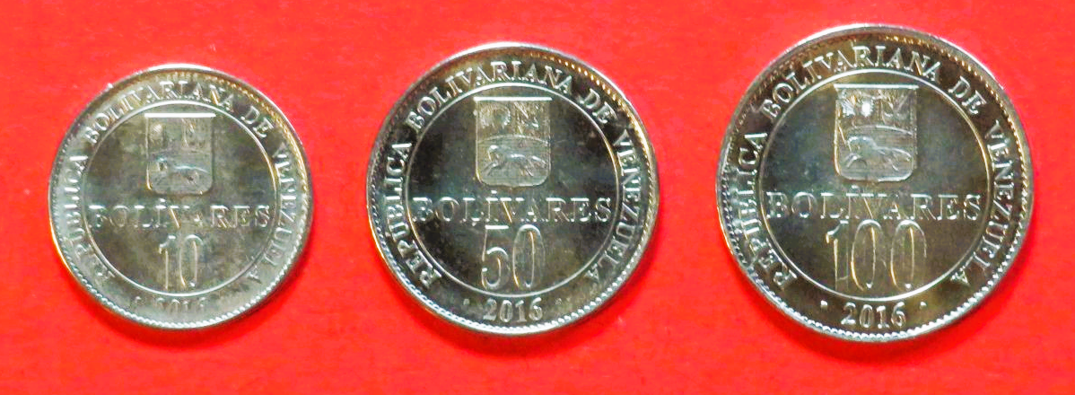 Venezuela, 10/50/100 Bolivares, 2016, unzirkuliert (UNC)