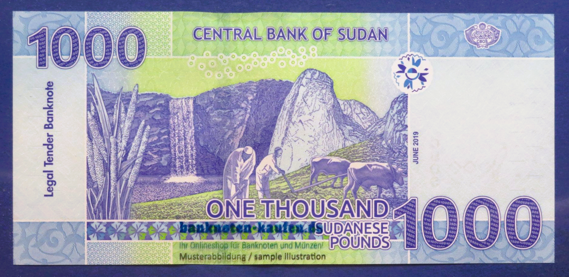 Sudan, 1.000 Pounds, 2019, kassenfrisch (UNC), P-81a
