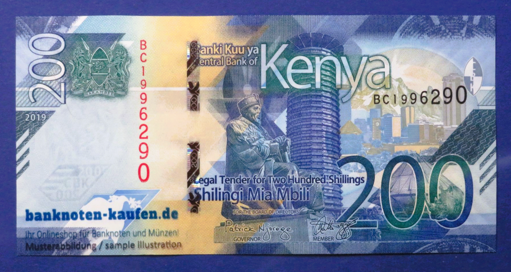 Kenia, 200 Shillings, 2019, kassenfrisch (UNC), P-54
