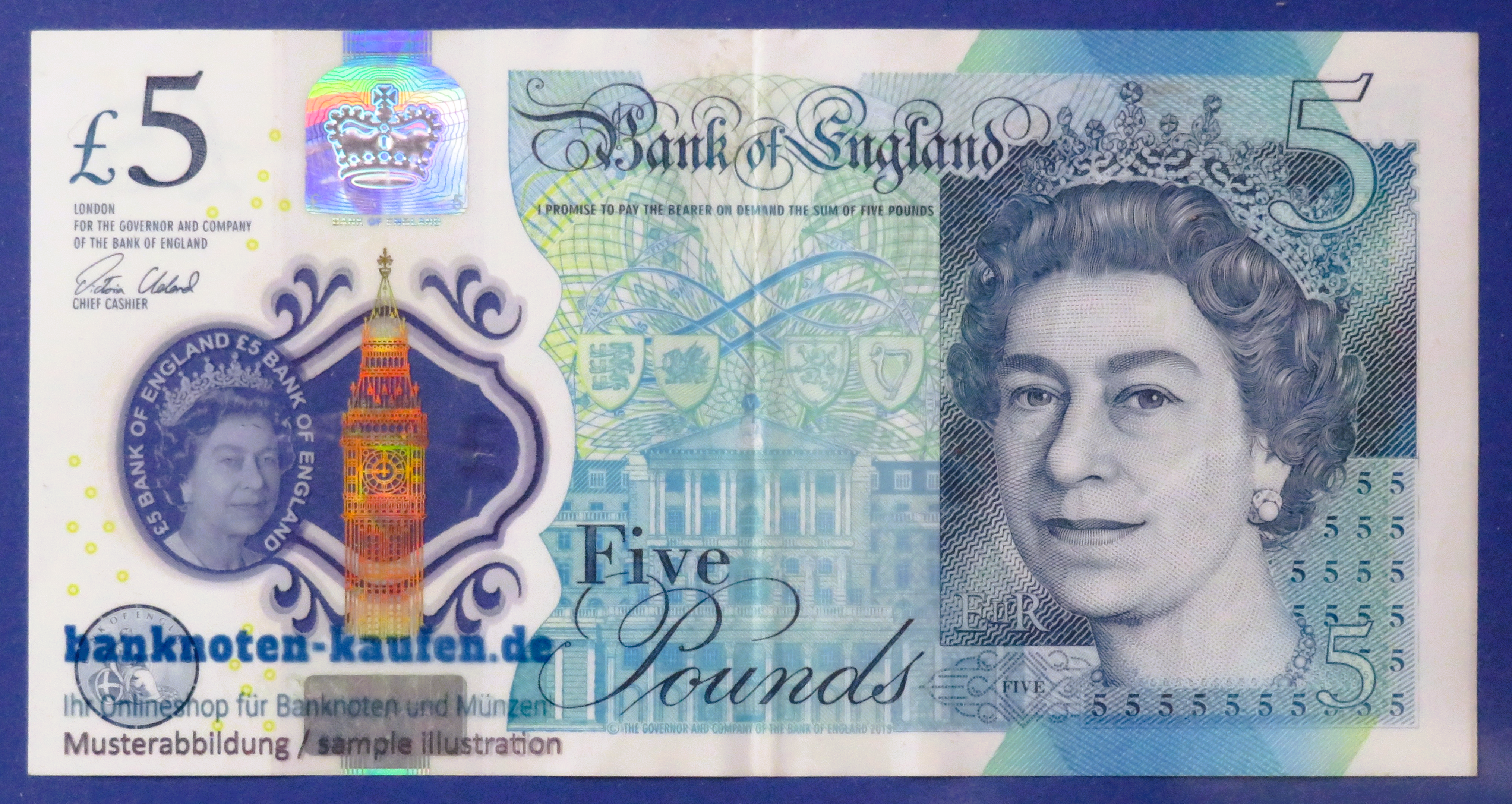 Great Britain, 5 Pounds, 2015, circulated (USED / VF), Polymer, P-394