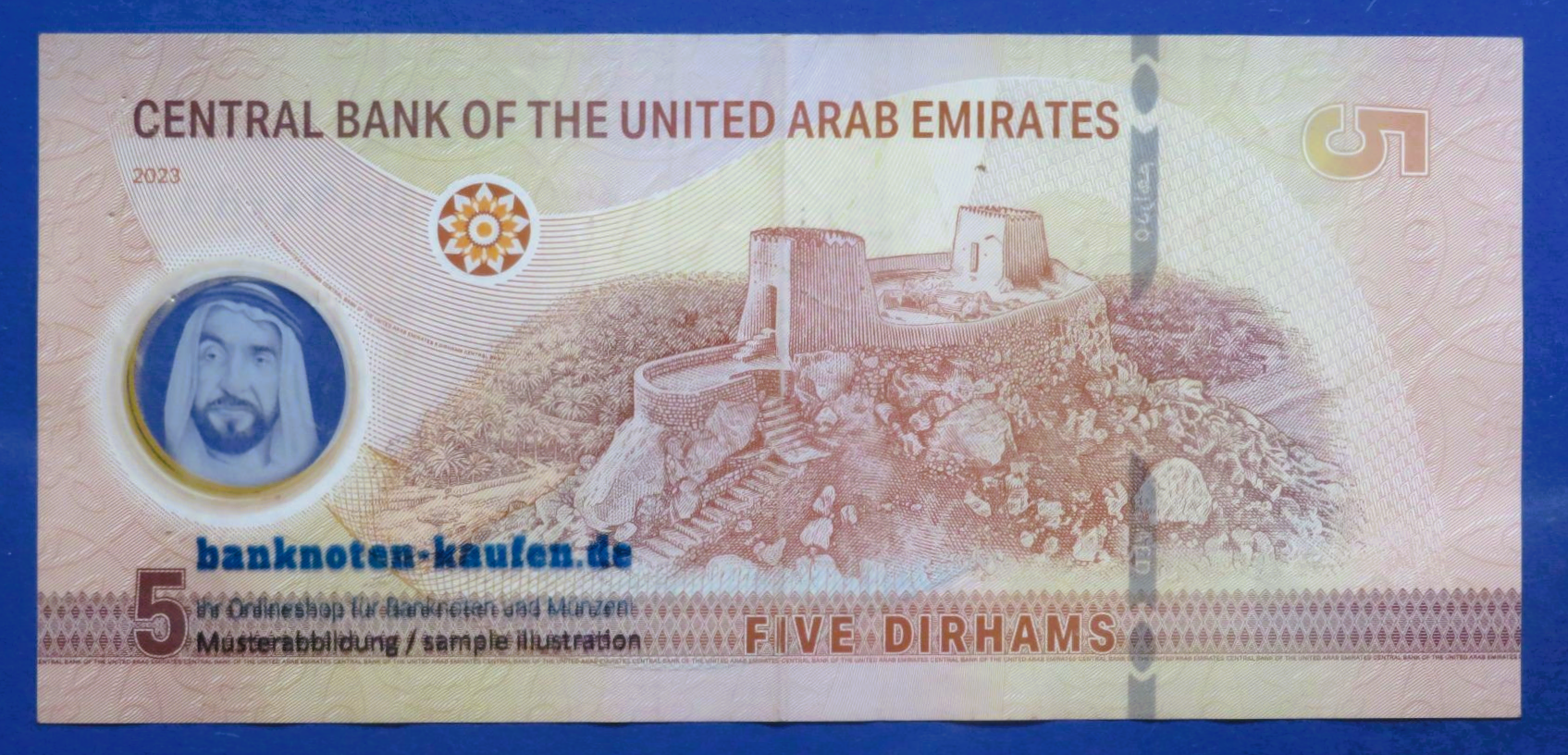 United Arab Emirates, 5 Dirhams, 2023, circulated (USED / F), Polymer, P-36b
