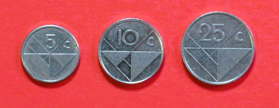 Aruba - Set 1: 5/10/25 Cent, 1986+, circulated (USED / vf)