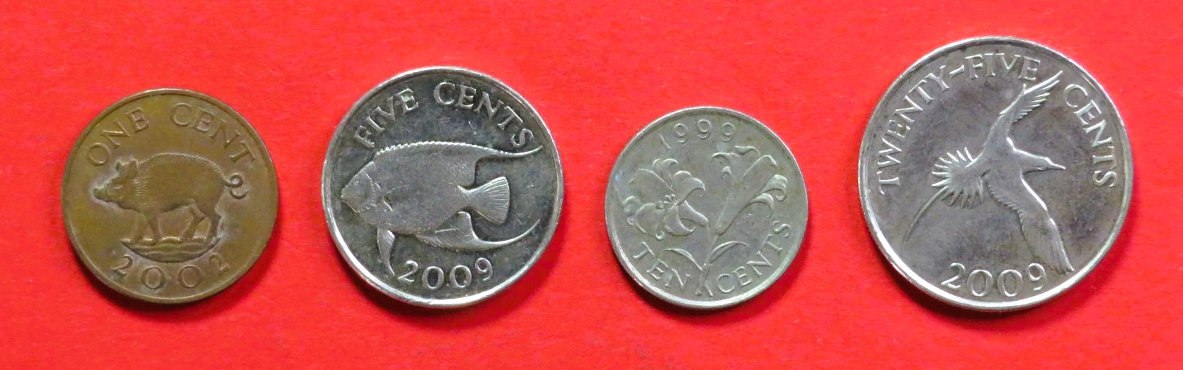 Bermuda - Set 3:  1/5/10/25 Cents, 1999+, gebraucht (USED / ss)