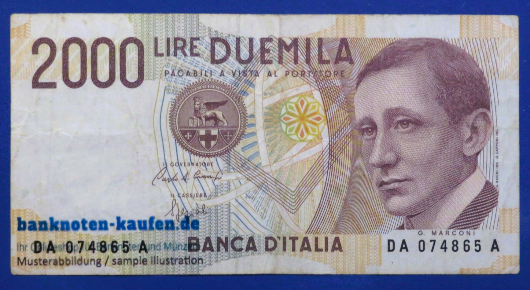 Italy - 2,000 Lire, 1990, circulated (USED / VF), P-115