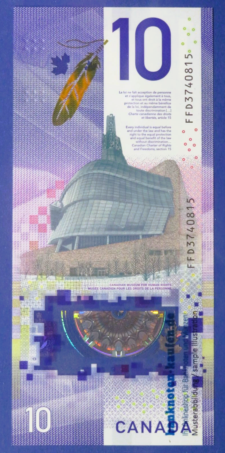 Kanada, 10 Dollars, 2018, kassenfrisch (UNC), Polymer, P-113c
