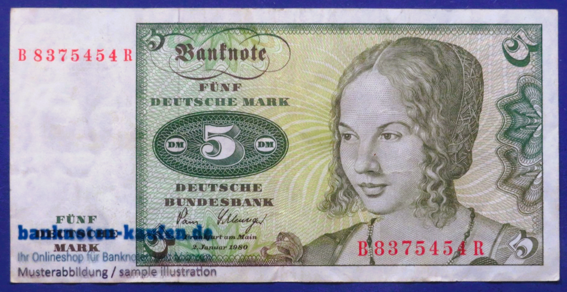 Germany-Federal Republic, 5 Mark, 1980, circulated (USED/  VF),  P-30b