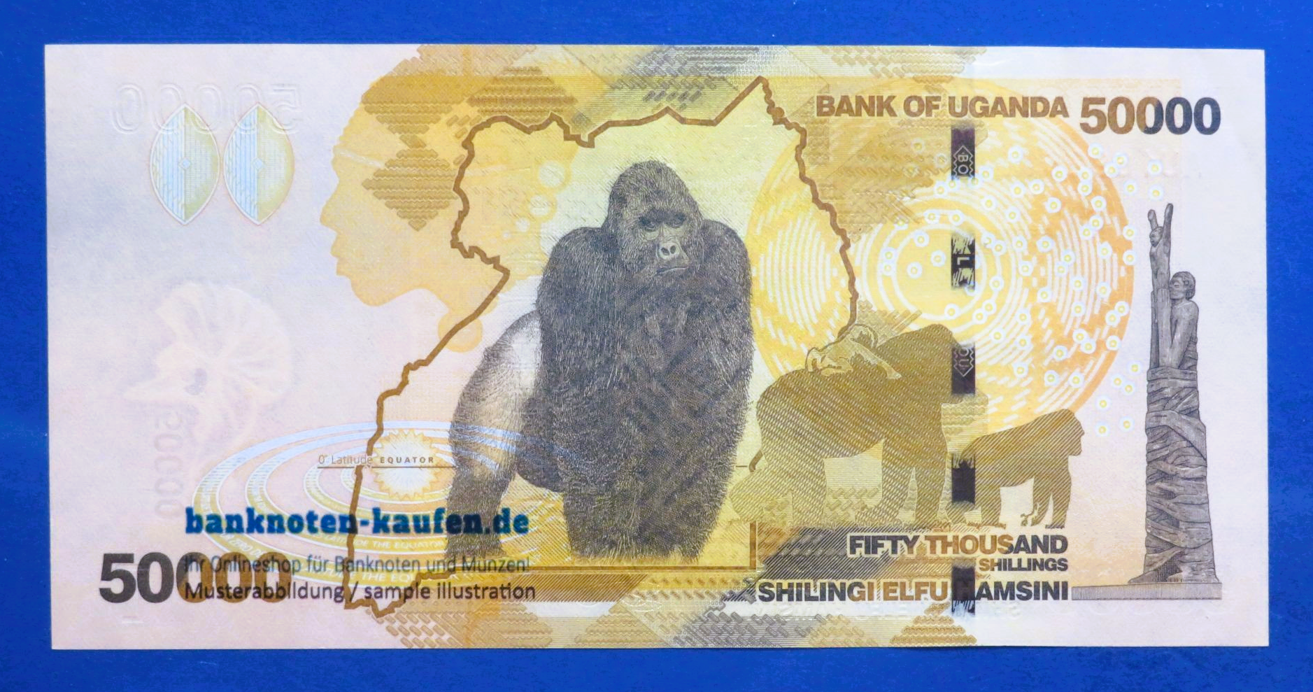 Uganda - 50,000 Shillings, 2021, circulated (USED / XF), P-54e