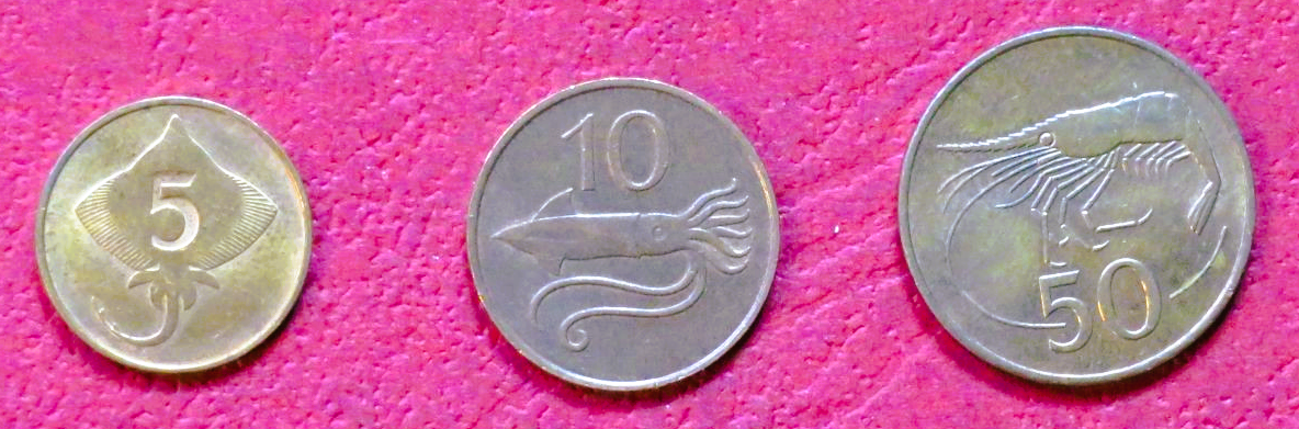 Iceland - Set 2: set of 3 coins, 5-50 Aurar, 1981, circulated (USED / vf)