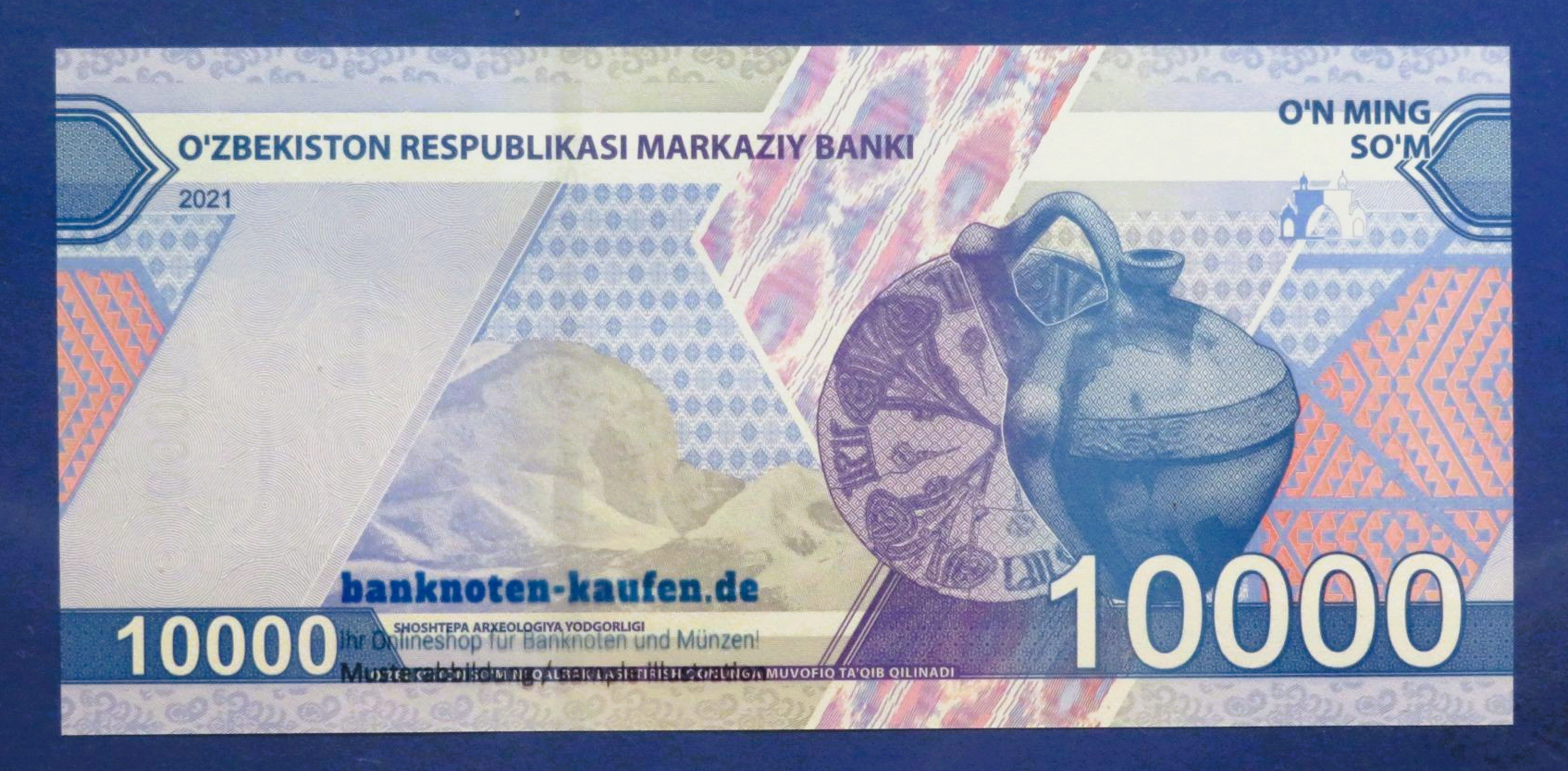 Usbekistan, 10.000 Som, 2021, kassenfrisch (UNC), P-89
