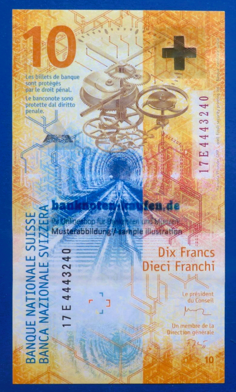 Switzerland, 10 Franken, 2017, uncirculated (UNC), P-75