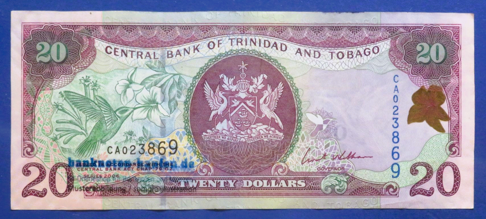 Trinidad and Tobago, 20 Dollars, 2006, circulated (USED / VF+), P-49a