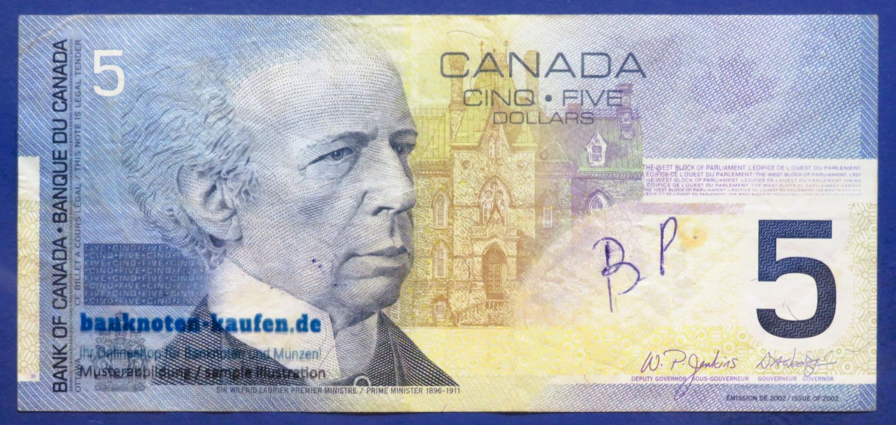 Canada, 5 Dollars, 2002/2004, circulated (USED / VF-), P-101c