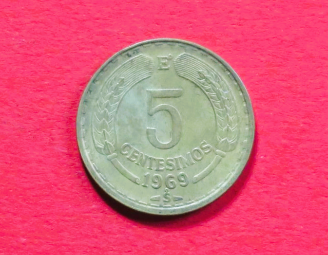 Chile: 5 Centesimos, 1960-1970, gebraucht (used / ss), # 32