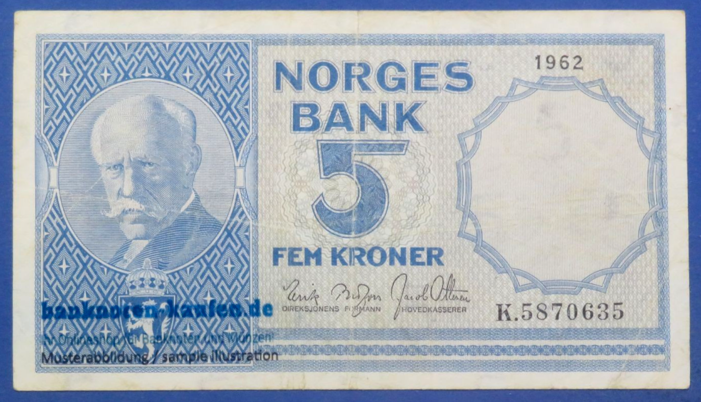 Norway, 5 Kroner, 1962, circulated (USED / F), P-30g