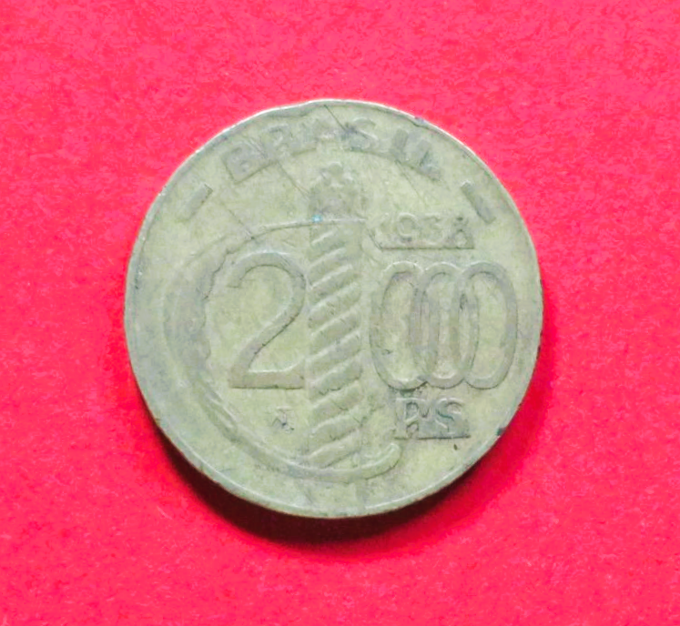 Brasilien: 2.000 Reis, 1938, gebraucht (used / ss)