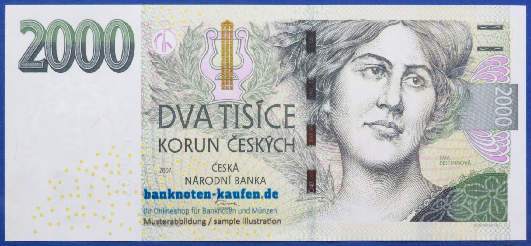 Tschechische Republik, 2.000 Korun, 2007, kassenfrisch (UNC), P-26b