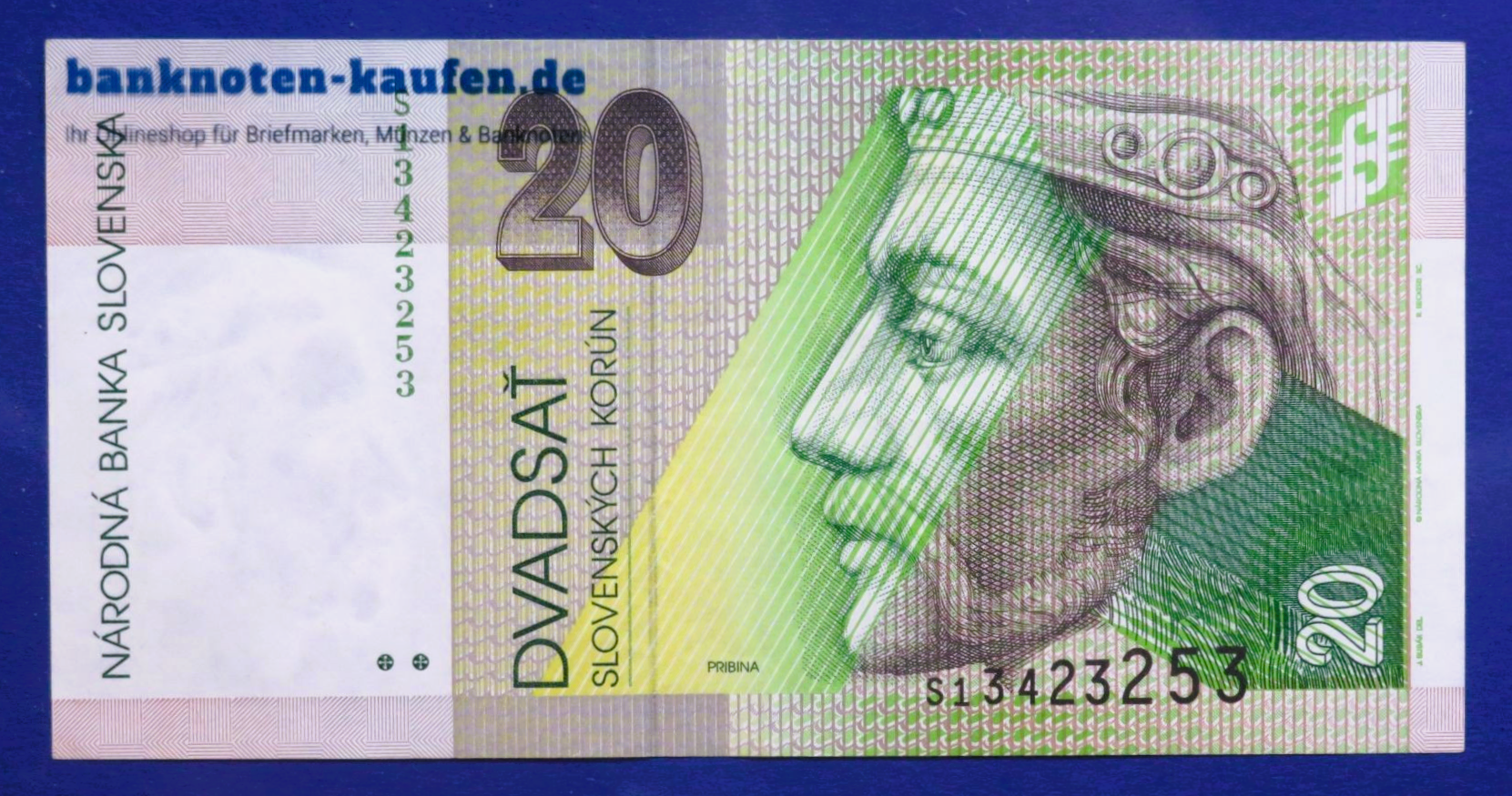 Slowakei, 20 Korun, 2001, gebraucht (USED / VF+), P-20e