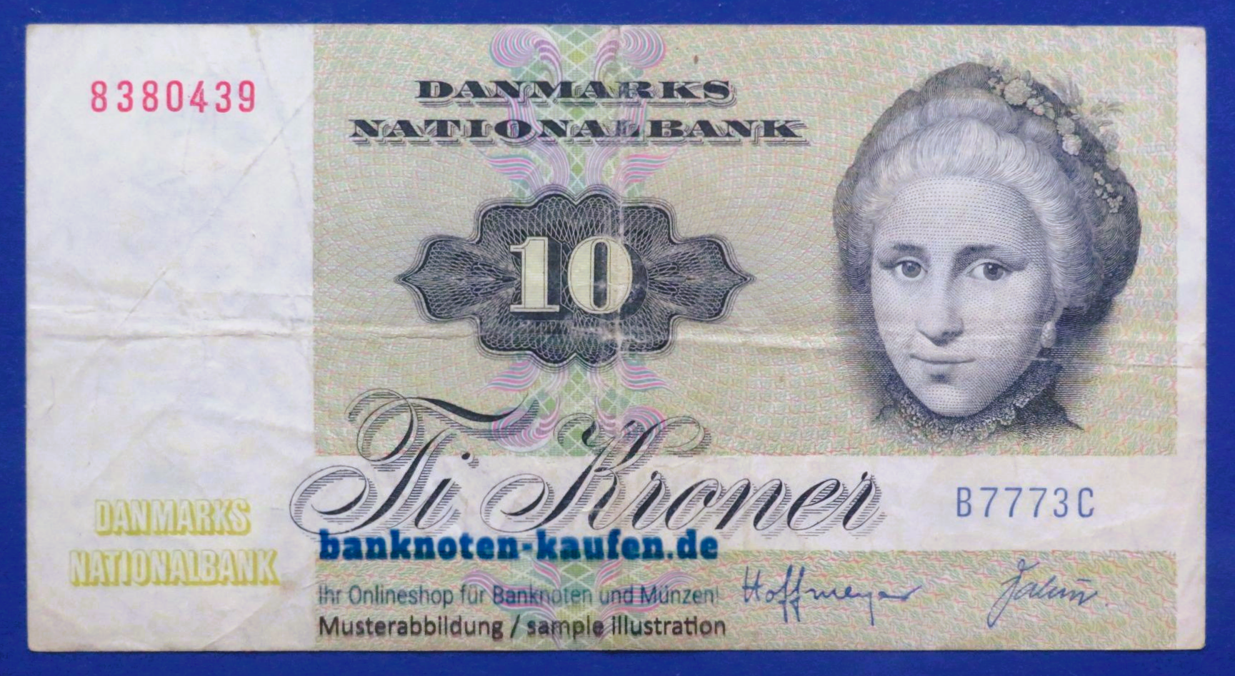 Dänemark, 10 Kroner, 1977, gebraucht (USED / VF), P-48g