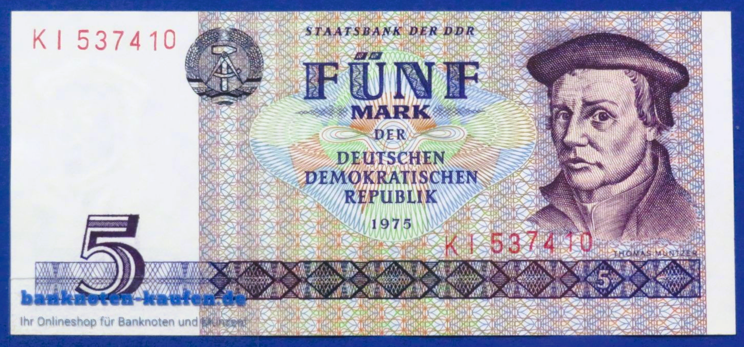 Germany-Democratic Republic (GDR), 5 Mark, 1975, circulated (USED / AU), P-27a