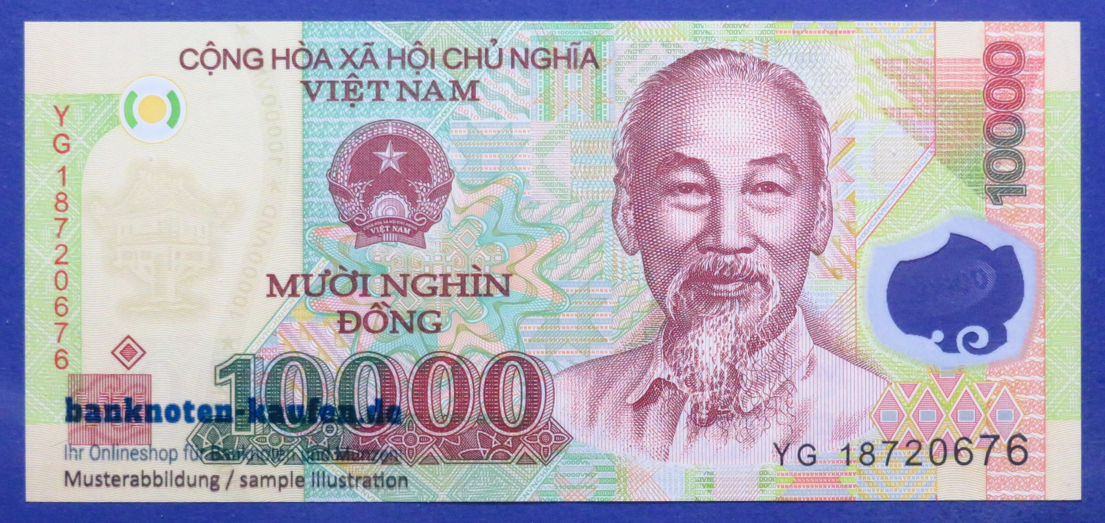 Viet Nam - 10,000 Dong, 2018, circulated (USED / XF), Polymer, P-119