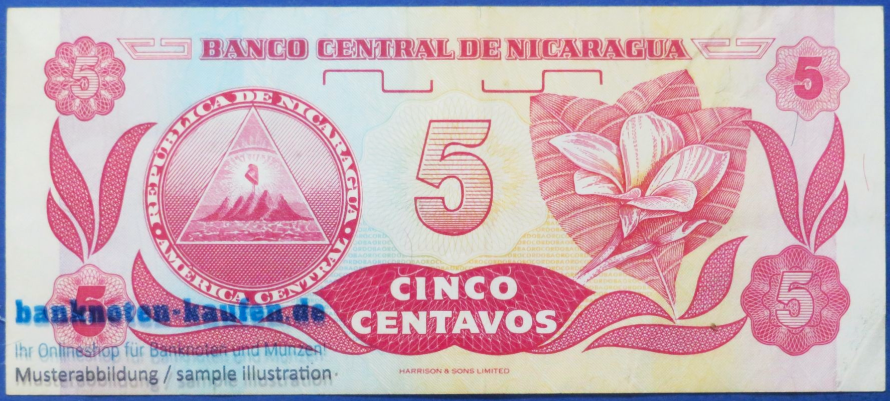 Nicaragua, 5 Centavos, 1991ND, circulated (USED / VF), P-168