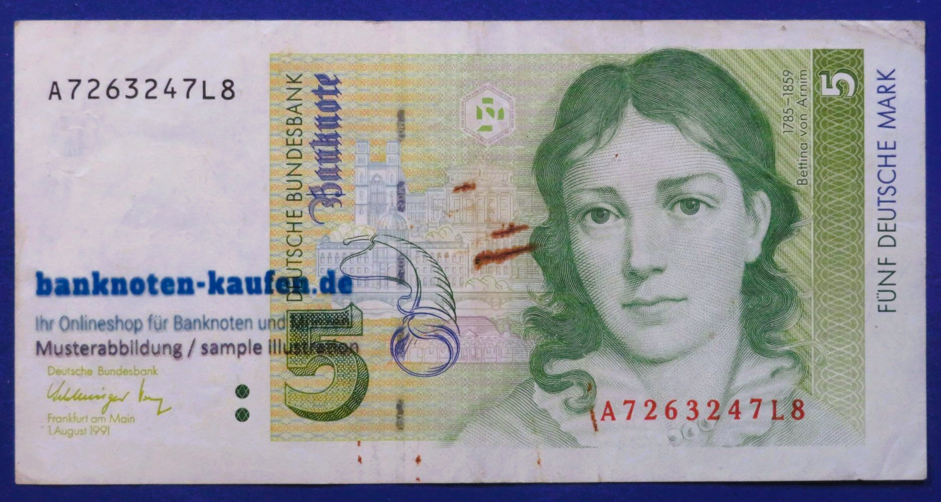 Germany-Federal Republic, 5 Mark, 1991, circulated (USED / VG), P-37