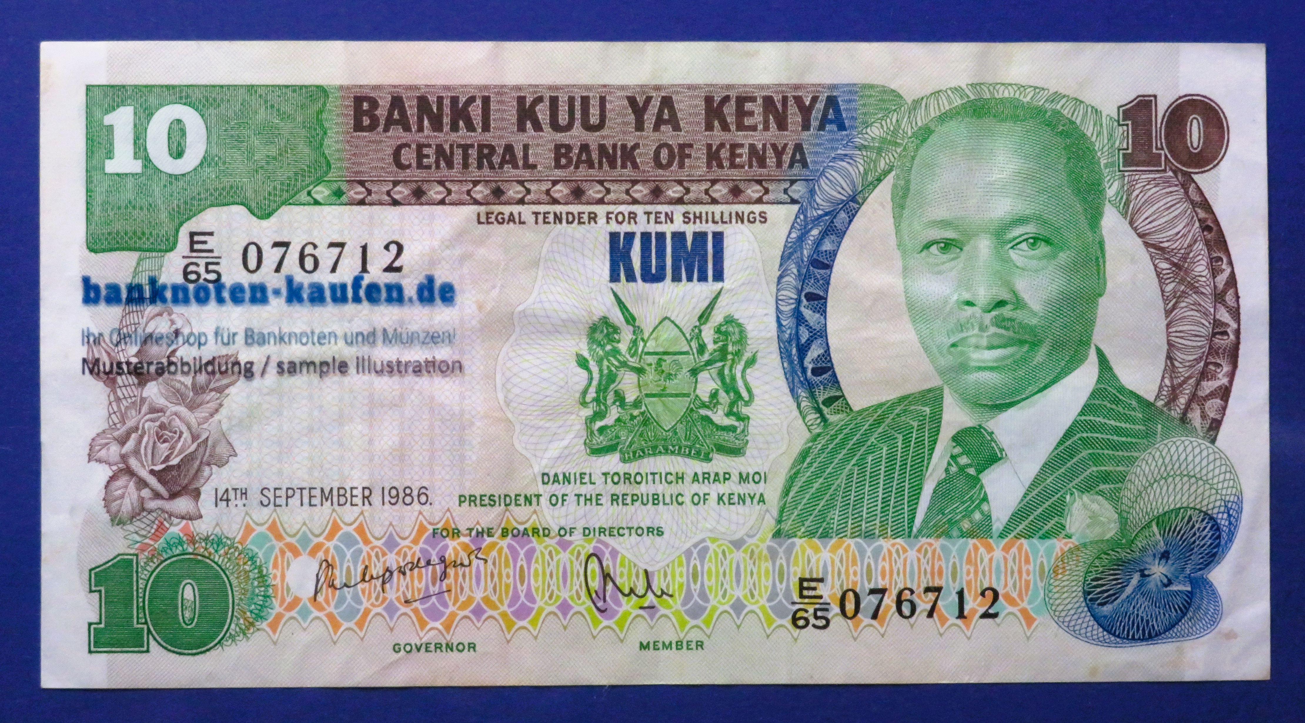 Kenia, 10 Shillings, 1986, gebraucht (USED / VF+), P-20e