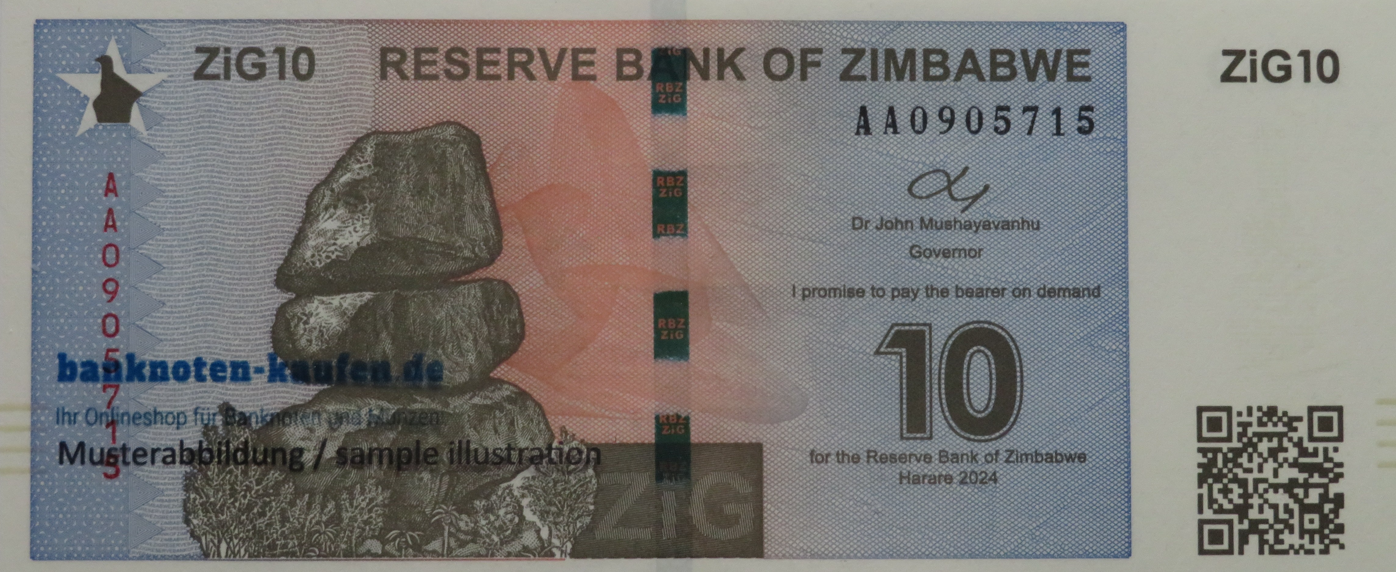 Zimbabwe, 10 ZiG, 2024, uncirculated condition (UNC)