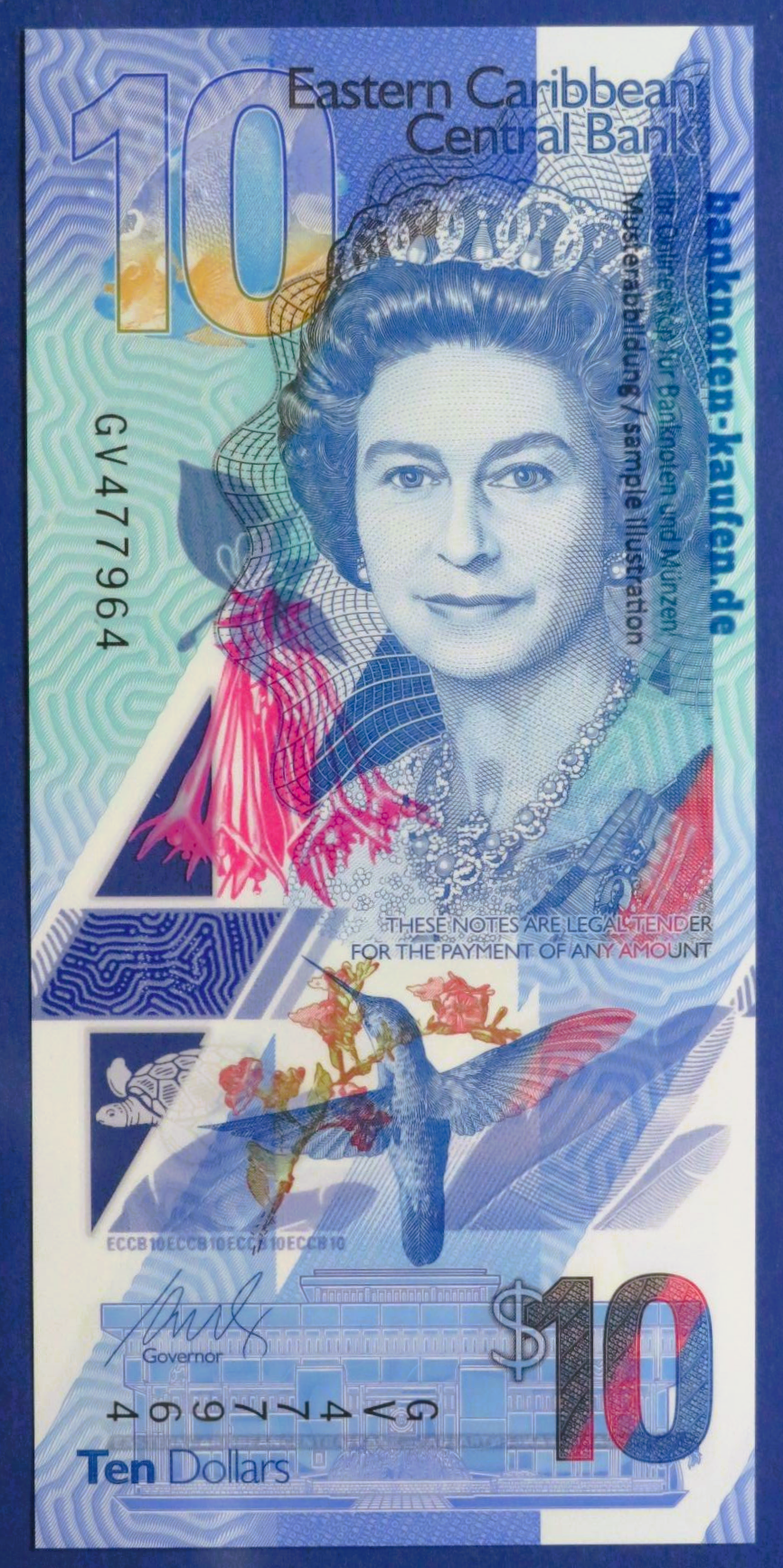 Eastern Caribbean States, 10 Dollars, 2019ND, uncirculated (UNC), Polymer