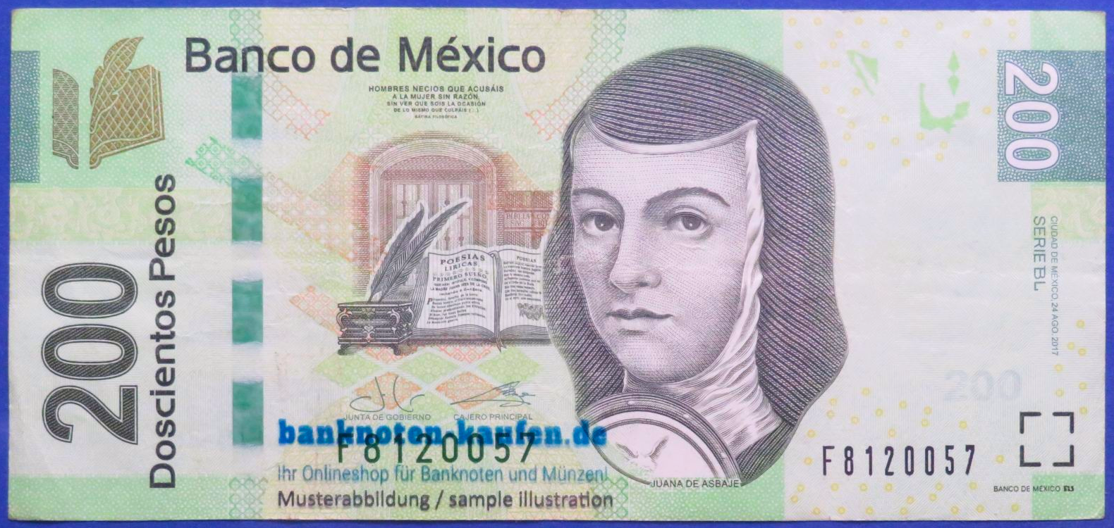 Mexiko, 200 Pesos, 2017, gebraucht (USED / VF), P-125