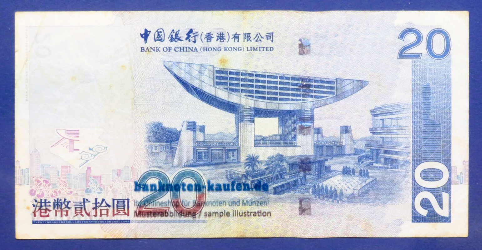 Hongkong, 20 Dollars, 2009, circulated (USED / VF), P-335f  (BoC)
