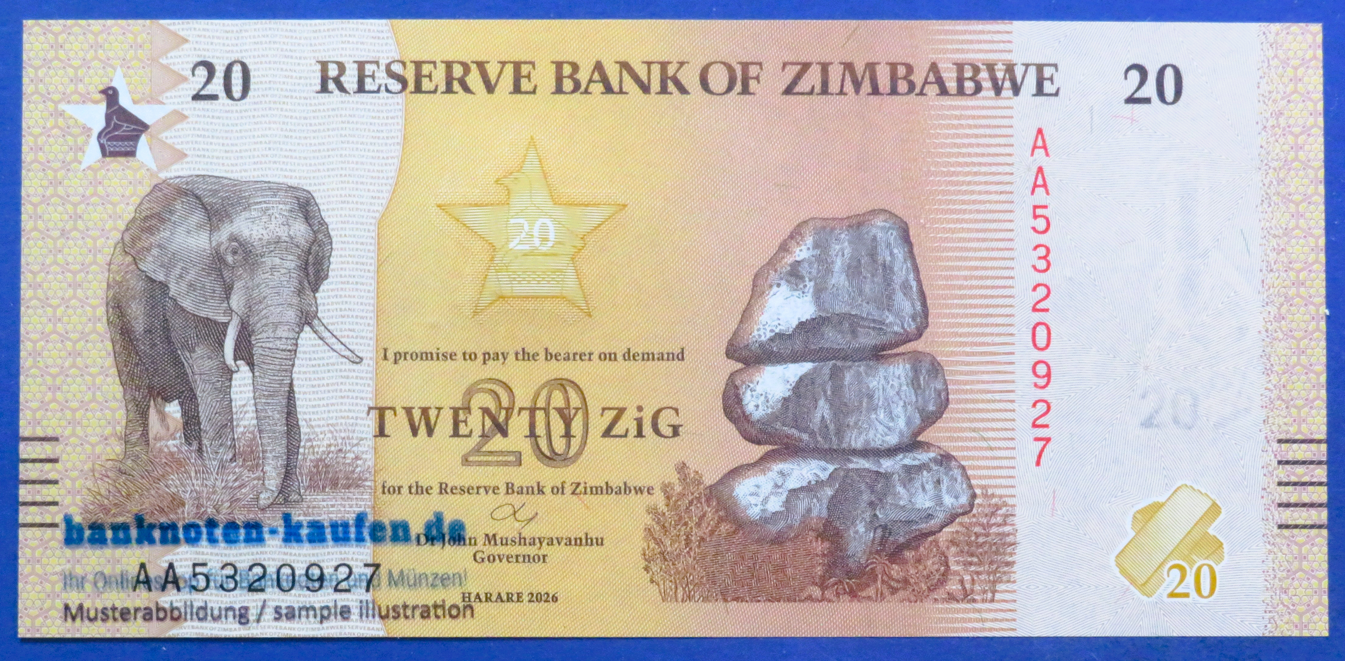 Zimbabwe, 20 ZiG, 2026, uncirculated (UNC), P-new