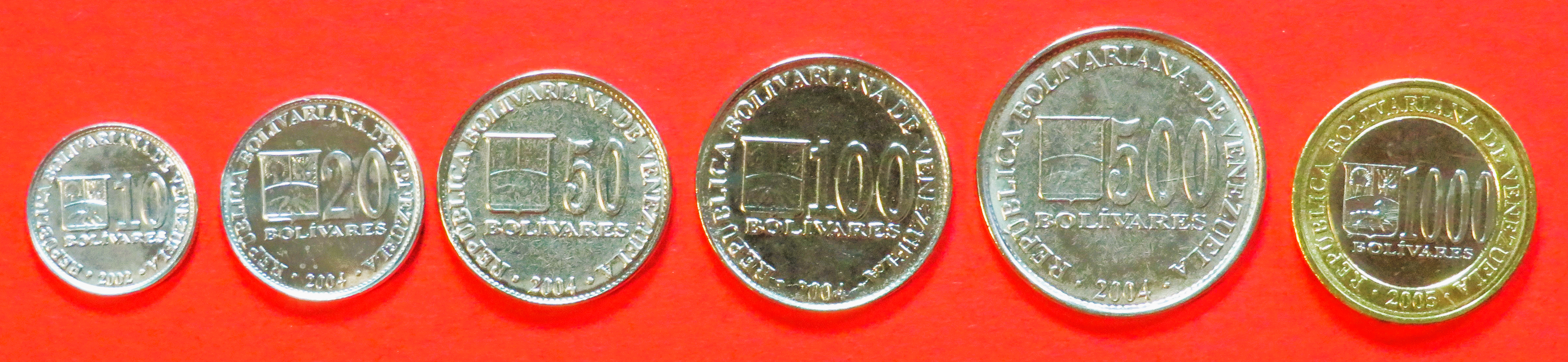 Venezuela, 10/20/50/100/500/1.000 Bolivares, 2000+, unzirkuliert (UNC)