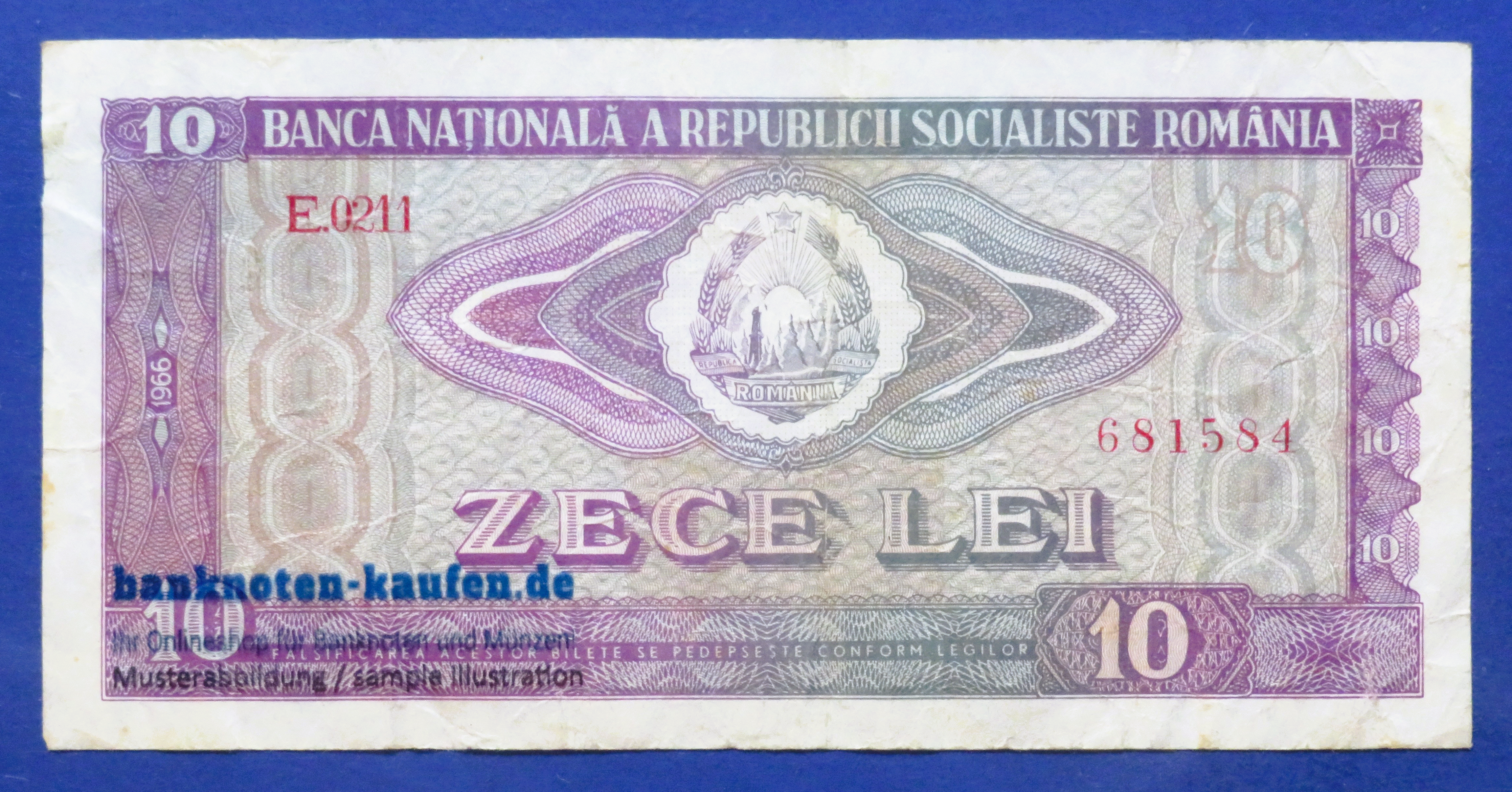 Romania, 10 Lei, 1966, circulated (USED / F), P-94