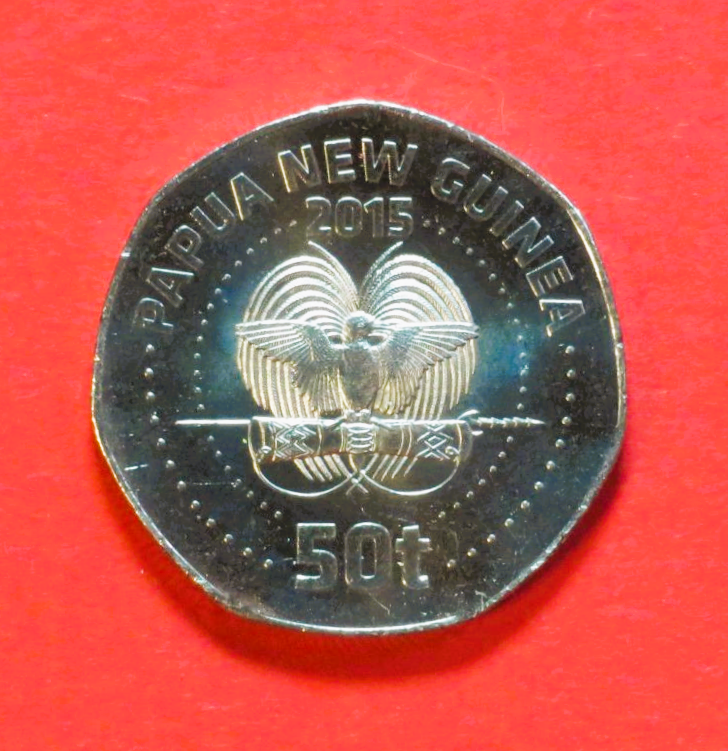 Papua New Guinea, 50 Toea, 2015, uncirculated (UNC), coloured commemorative issue