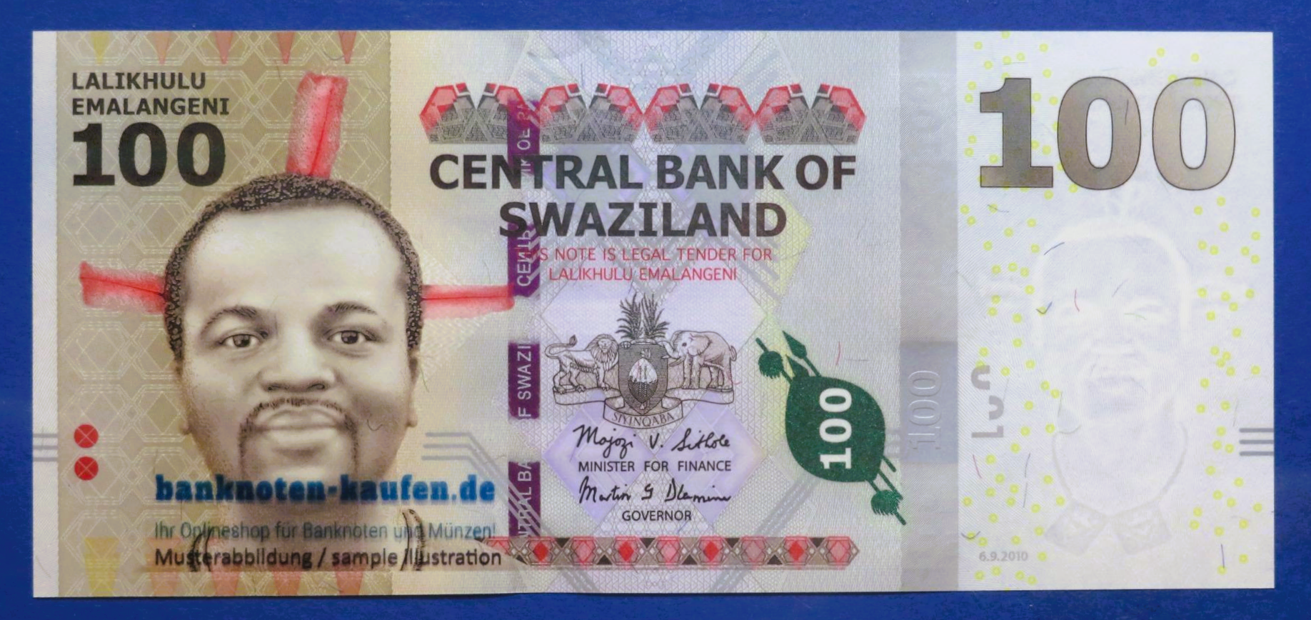 Swasiland, 100 Emalangeni, 2010, kassenfrisch (UNC), P-39