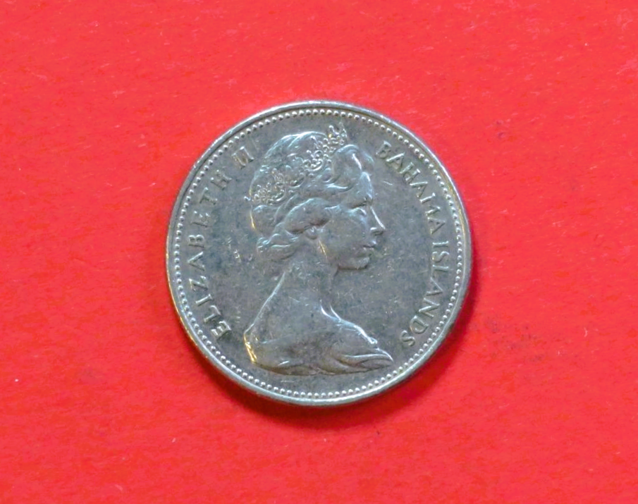 Bahamas: 25 Cents, 1966-1970, circulated (USED / vf)