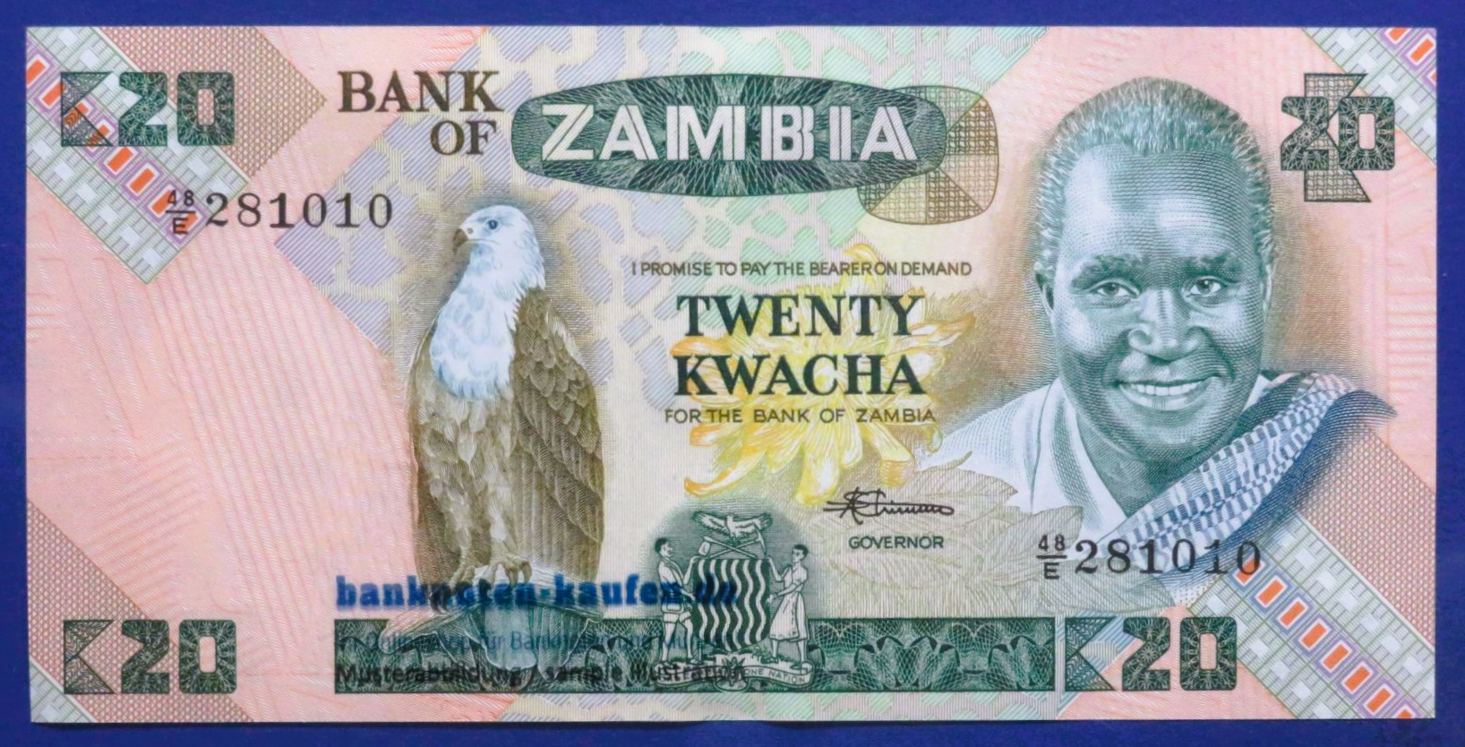 Sambia, 20 Kwacha, 1988ND, fast kassenfrisch (AU), P-27e
