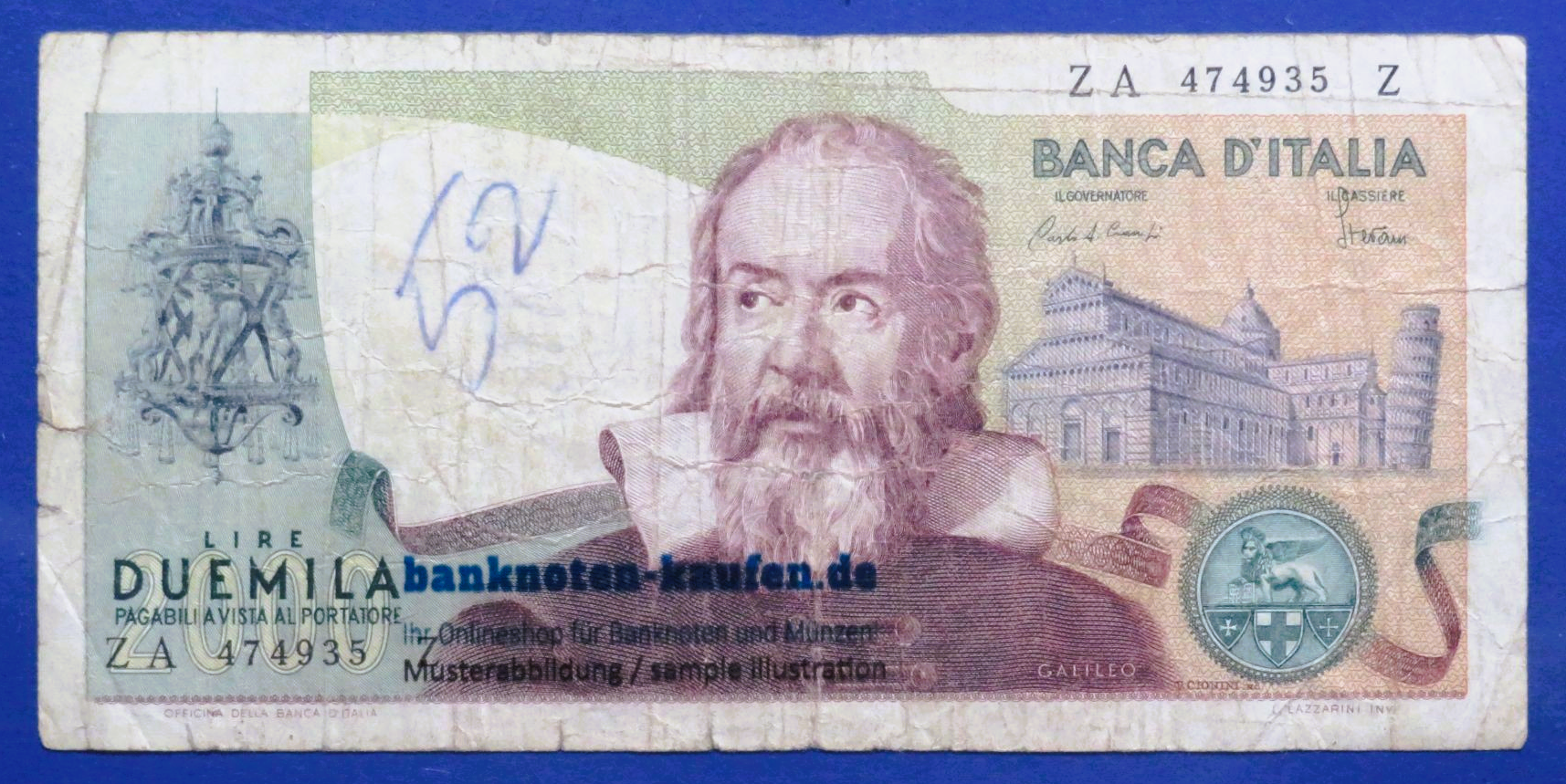 Italien, 2.000 Lire, 1983, gebraucht (USED / VG), P-103c