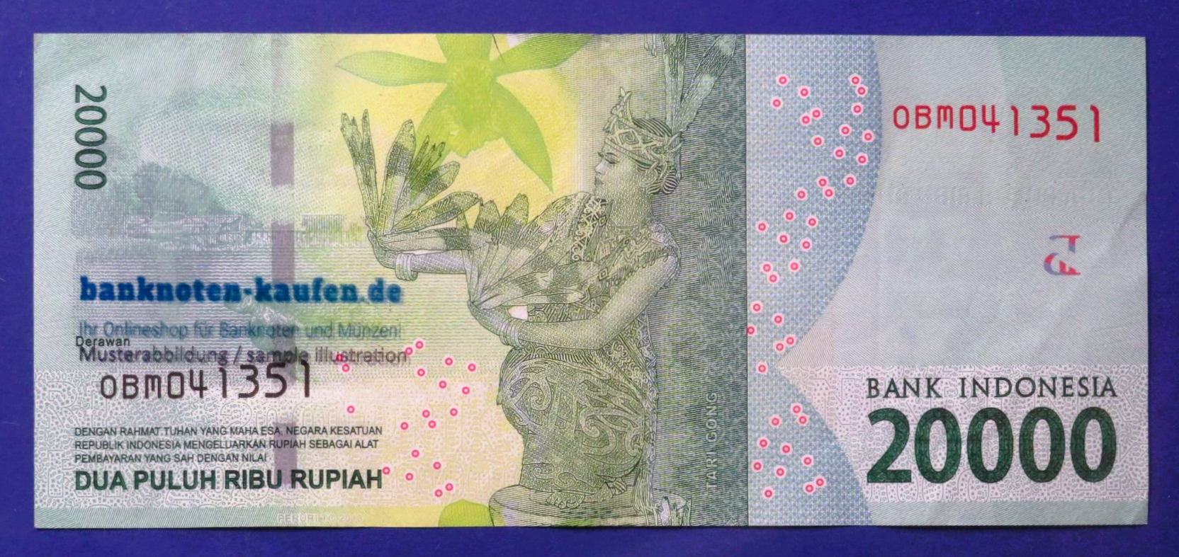 Indonesia - 20,000 Rupiah, 2016, circulated (USED / VF+), P-158