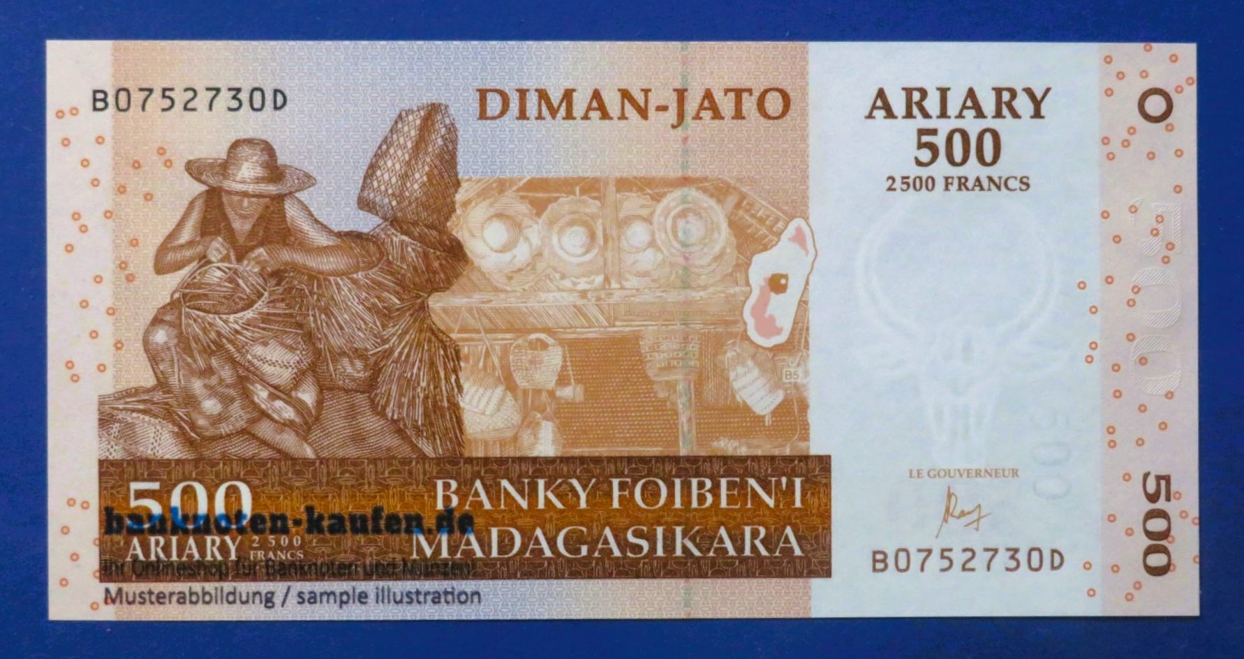 Madagaskar, 500 Ariary, 2004, kassenfrisch (UNC), P-88c
