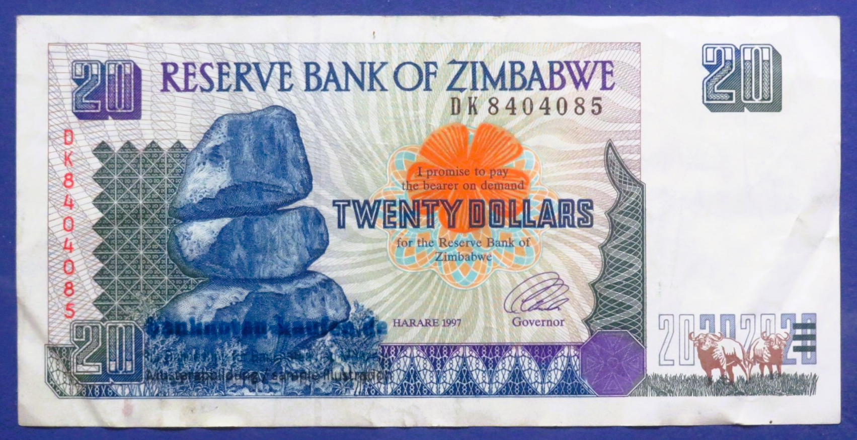 Zimbabwe, 20 Dollars, 1997, circulated (USED / VF), P-7a