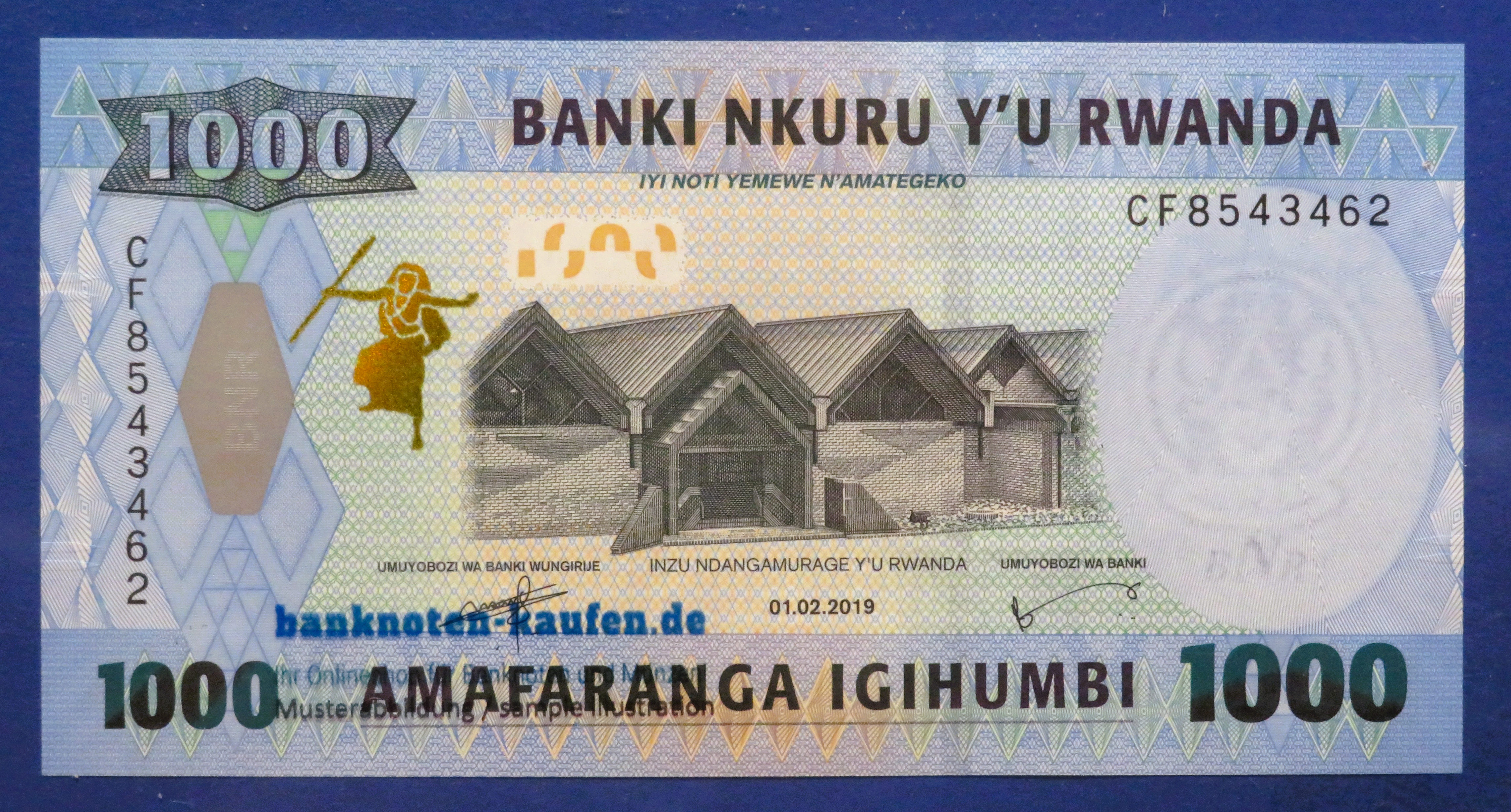 Ruanda, 1.000 Francs, 2019, kassenfrisch (UNC), P-43