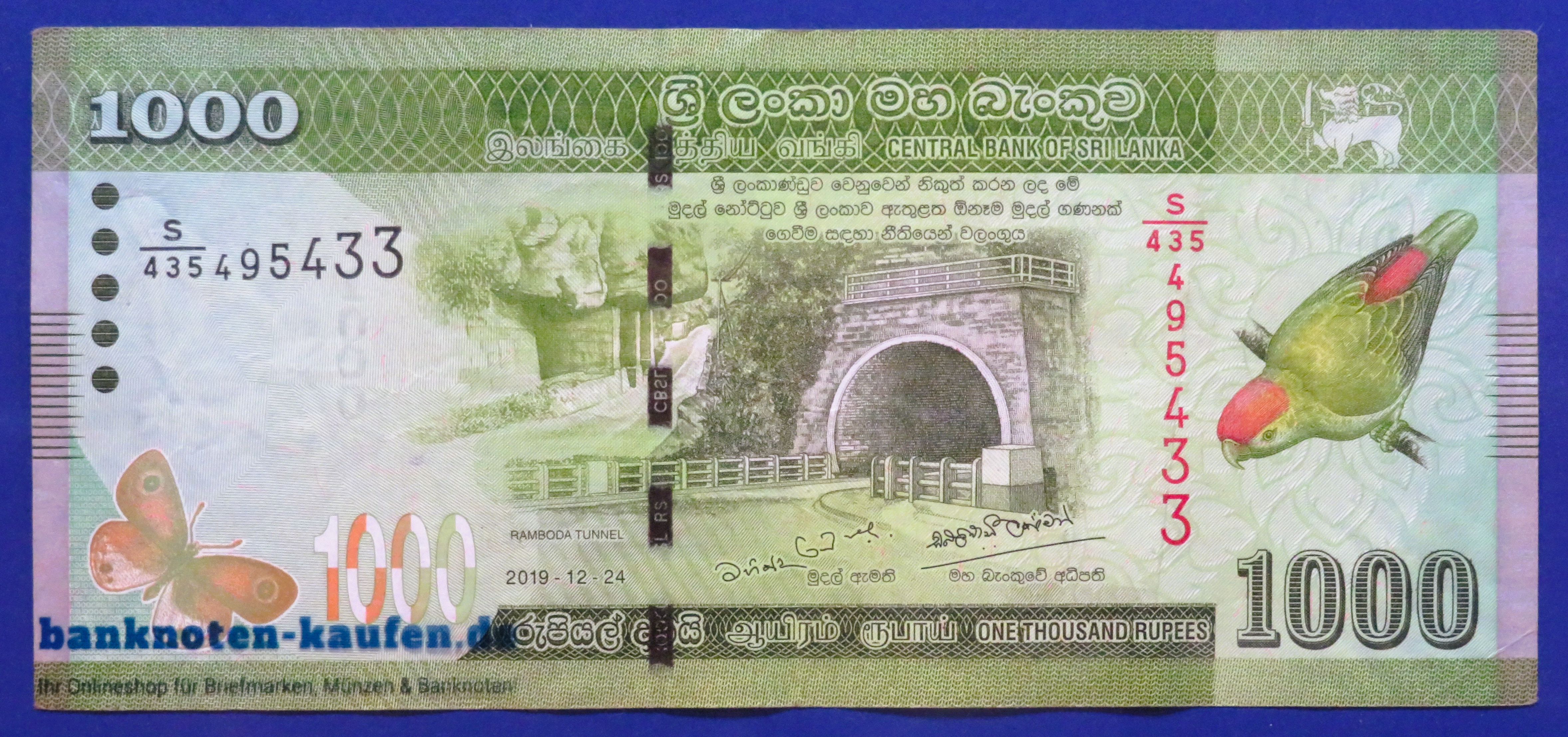 Sri Lanka, 1.000 Rupien, 2019, gebraucht (USED/ VF), P-127e