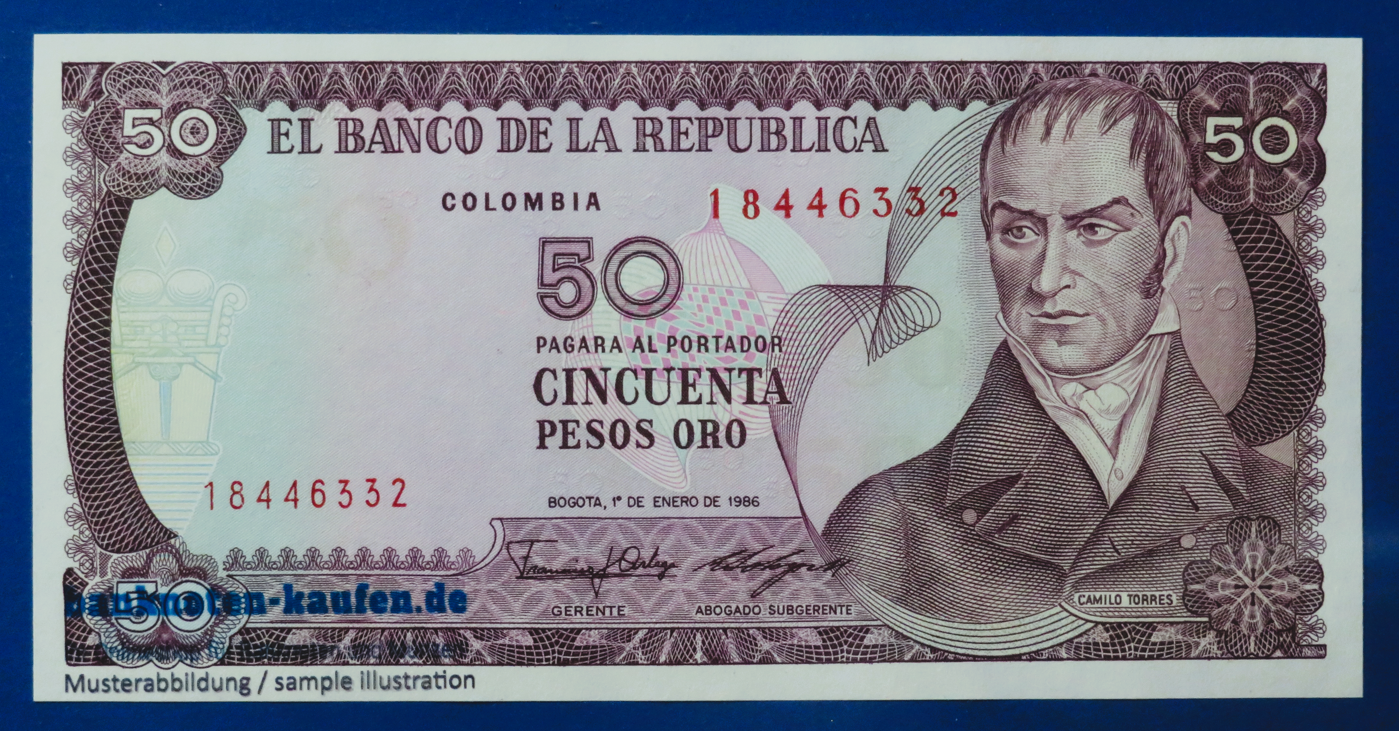 Colombia, 50 Pesos oro, 1986, uncirculated (UNC), P-425b
