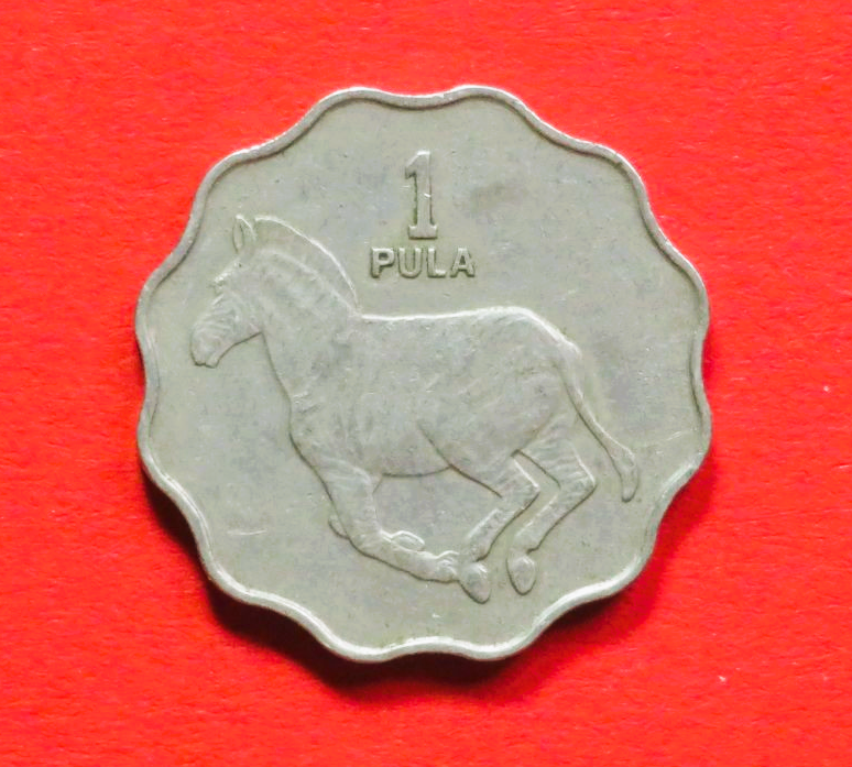 Botswana:  1 Pula, 1976-1987, gebraucht (used / ss+)